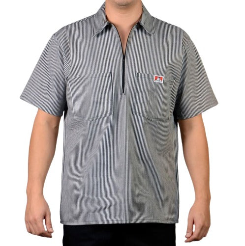 Ben Davis 1/2 Zip Short Sleeve (Stripe) Work Shirt image 4