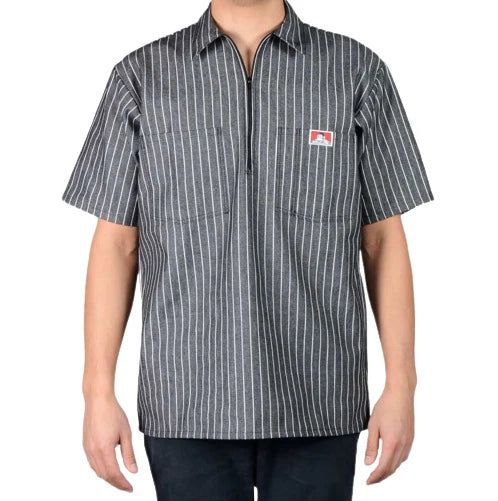 Ben Davis 1/2 Zip Short Sleeve (Stripe) Work Shirt image 2