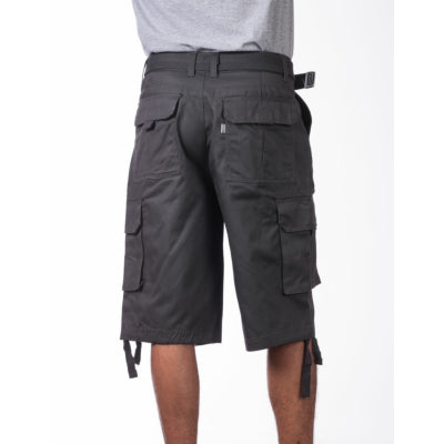Pro Club Cotton Twill Cargo Shorts With Belt