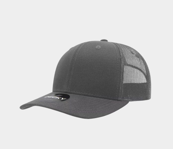 Decky Mid Profile Structured Cotton Blend Trucker Snapback image 1