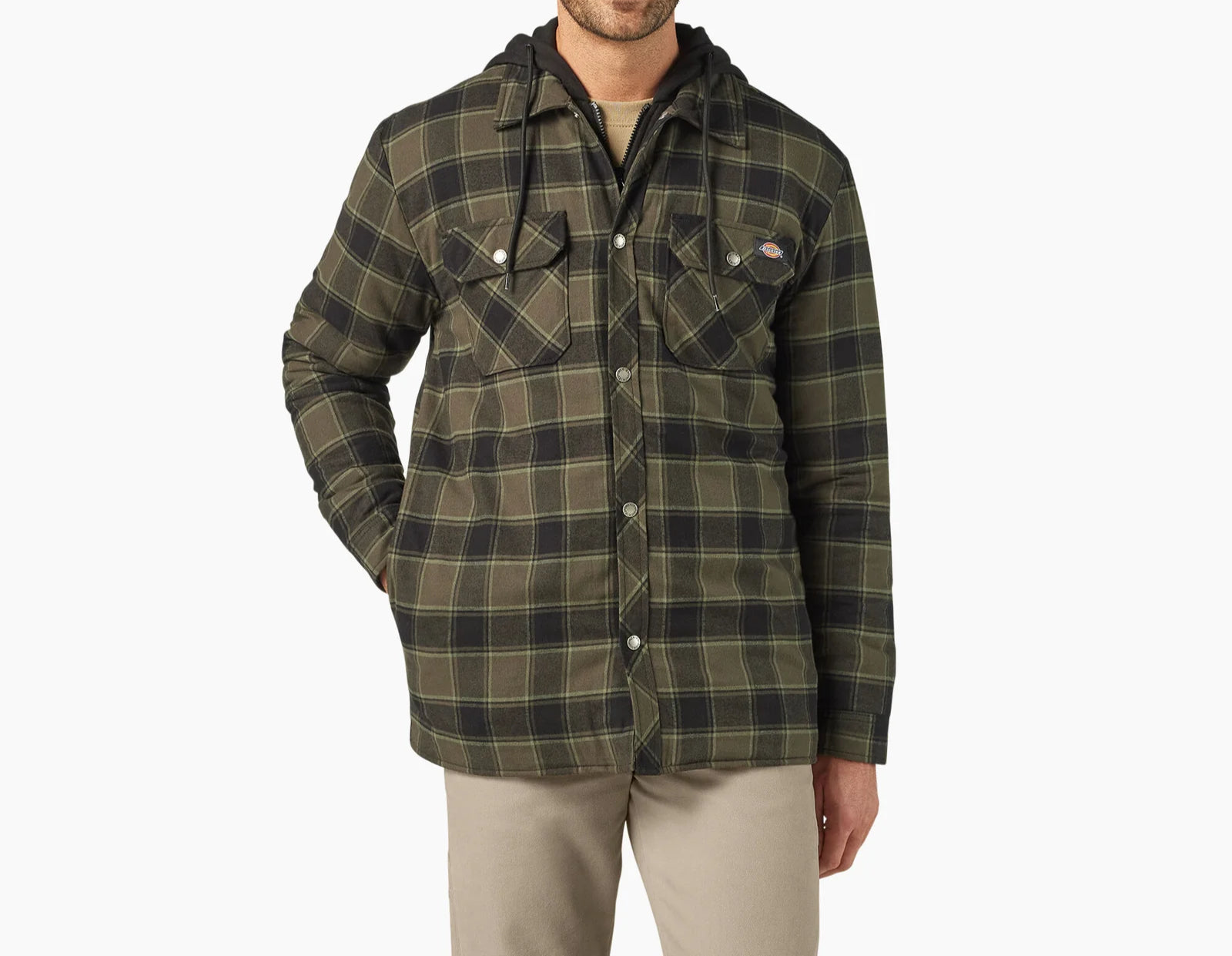 Dickies Water Repellent Flannel Hooded Shirt Jacket image 1