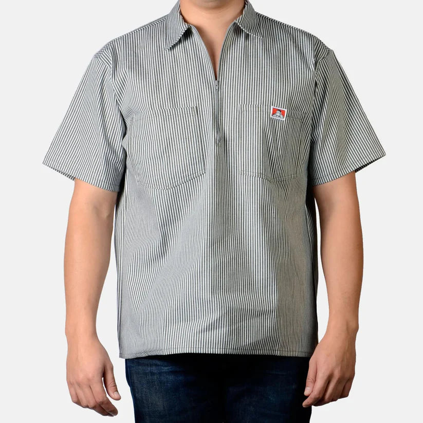 Ben Davis 1/2 Zip Short Sleeve (Stripe) Work Shirt image 3