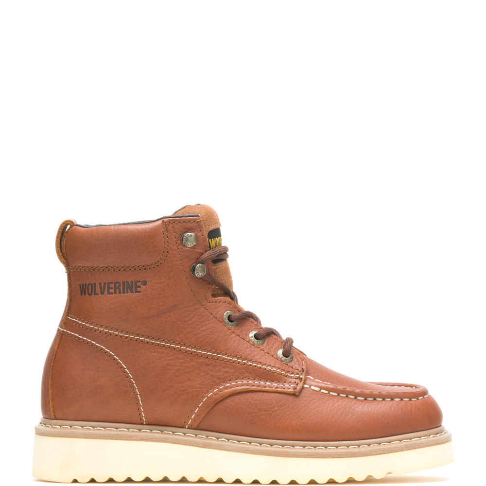 WOLVERINE MEN'S WORK WEDGE "6 IN" WORK BOOTS (BROWN)