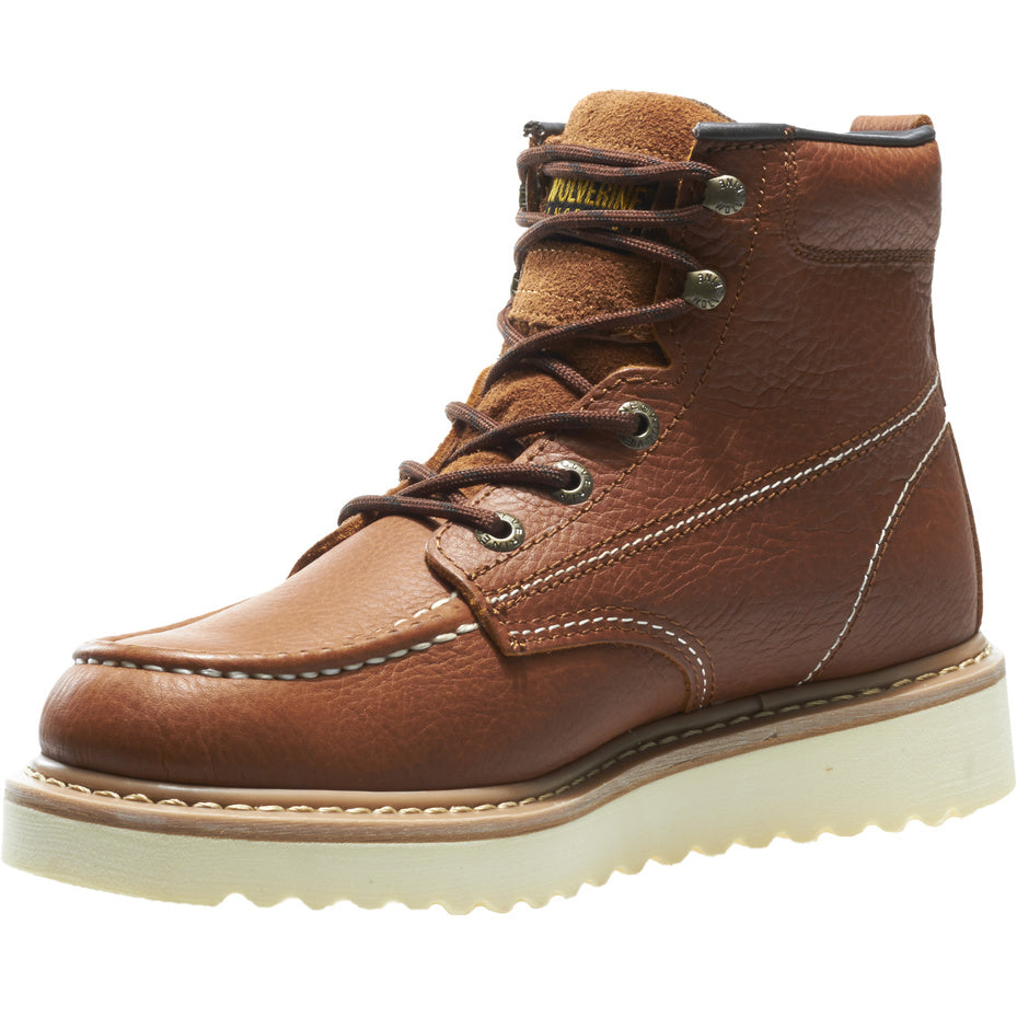 WOLVERINE MEN'S WORK WEDGE "6 IN" WORK BOOTS (BROWN)