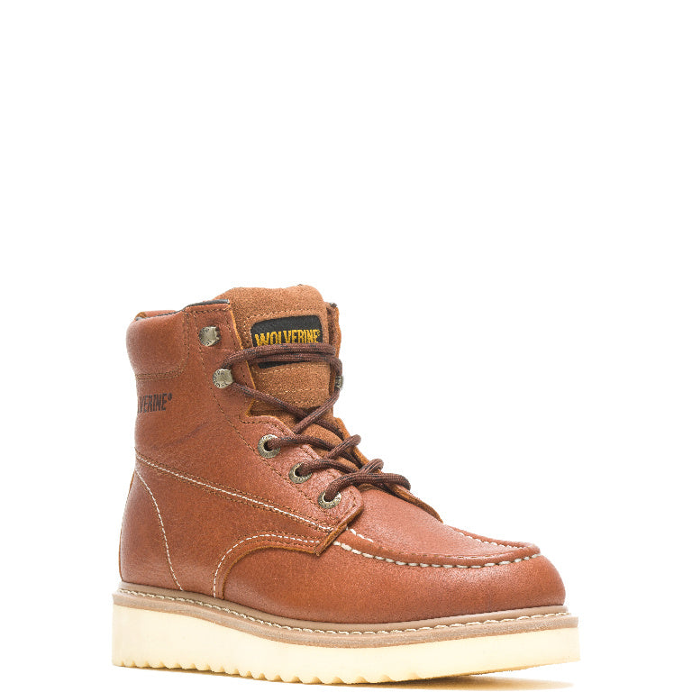 WOLVERINE MEN'S WORK WEDGE "6 IN" WORK BOOTS (BROWN)