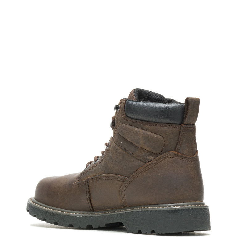 WOLVERINE MEN'S FLOORHANDS WATERPROOF STEELTOE "6IN" WORK BOOTS (DK BROWN)
