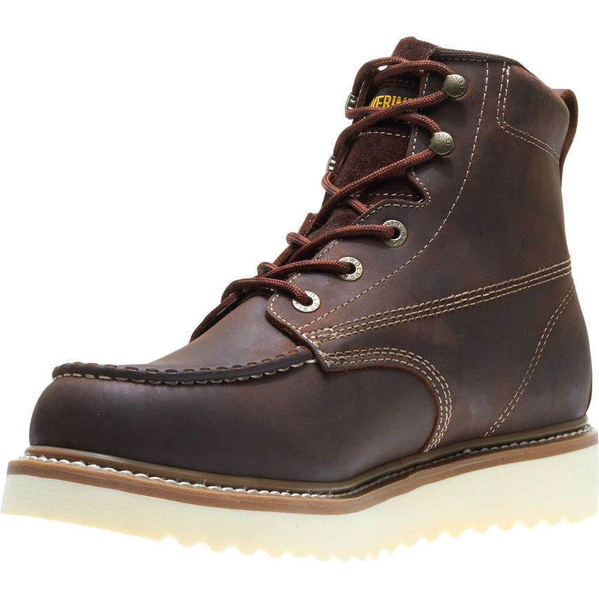 WOLVERINE MEN'S LOADER "6 IN" WEDGE WORK BOOTS (BROWN)