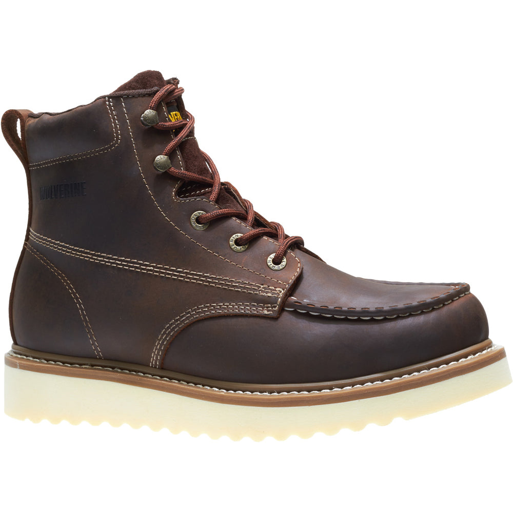 WOLVERINE MEN'S LOADER "6 IN" WEDGE WORK BOOTS (BROWN)