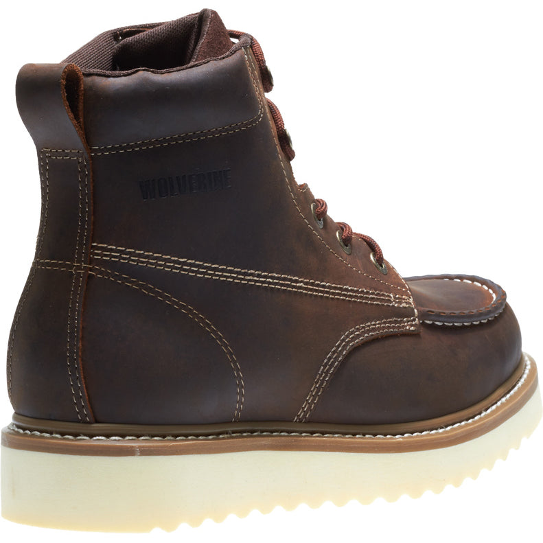 WOLVERINE MEN'S LOADER "6 IN" WEDGE WORK BOOTS (BROWN)