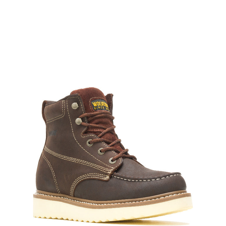 WOLVERINE MEN'S LOADER "6 IN" WEDGE WORK BOOTS (BROWN)