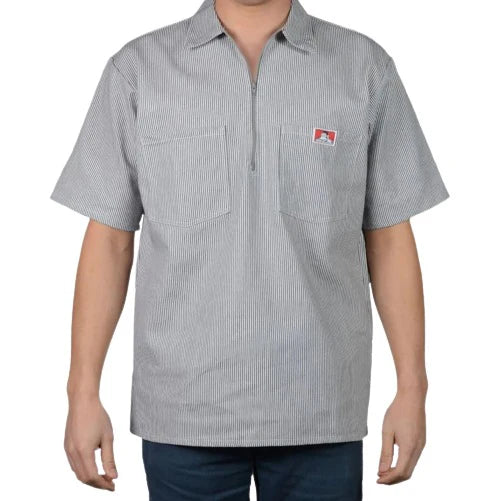 Ben Davis 1/2 Zip Short Sleeve (Stripe) Work Shirt image 1