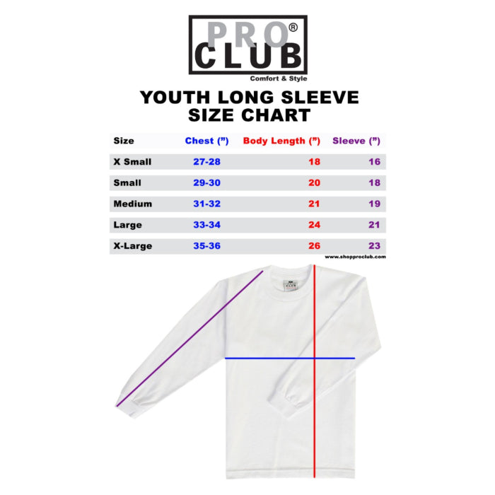 Pro Club Youth Long Sleeve Crew Neck Tee image 4