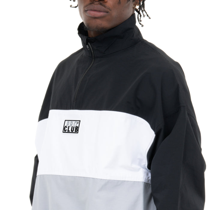 Pro Club Men's Comfort Tri-Color Cotton/Nylon Half Zip Track Jacket image 1