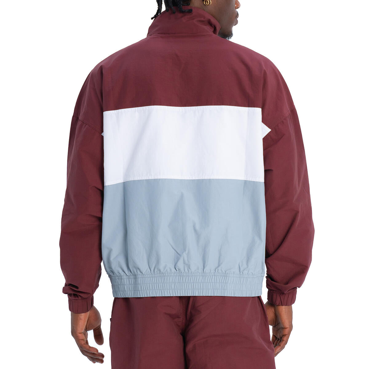 Pro Club Men's Comfort Tri-Color Cotton/Nylon Half Zip Track Jacket